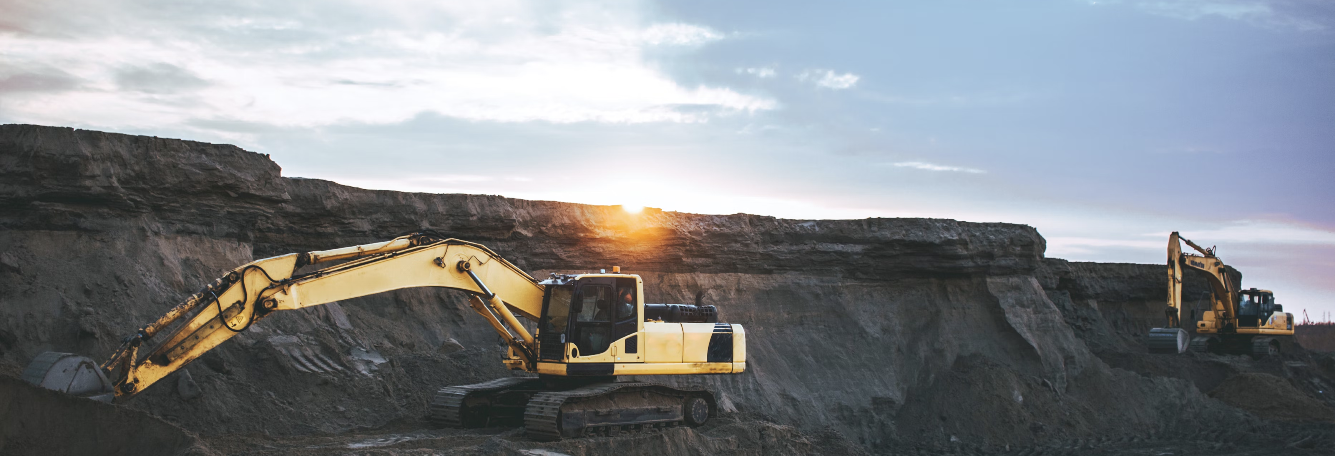 Construction equipment at quarry